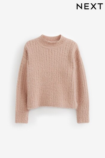 Pink Funnel Neck Cosy Jumper (3-16yrs) (D41088) | £15 - £20