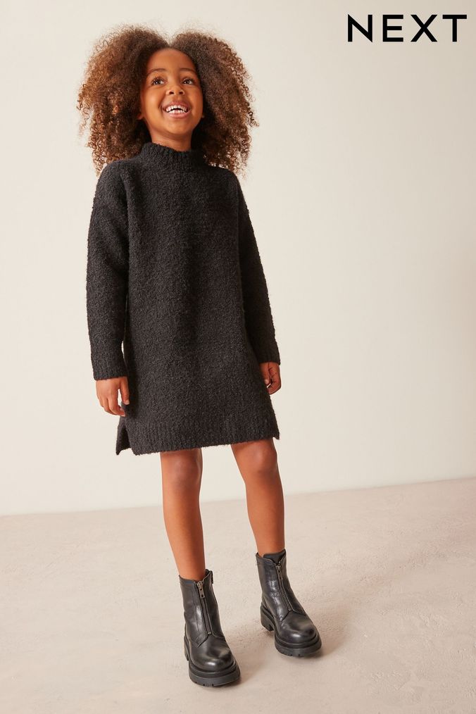 Girls black online jumper dress