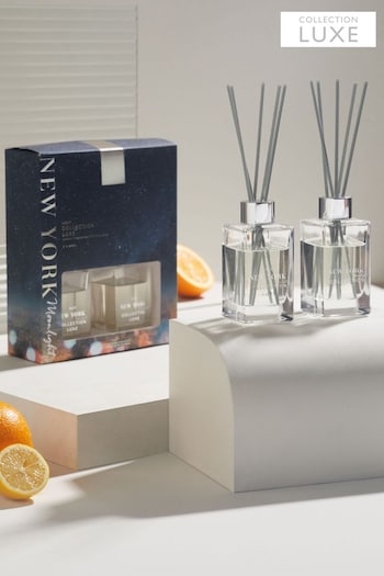 Collection Luxe New York Moonlight Citrus Ginger 85ml Fragranced Reed Diffuser Duo (D41146) | £22