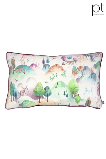 Prestigious Textiles Purple Kids Woodland Walk Printed Contrasting Piped Trim Cushion (D41165) | £21