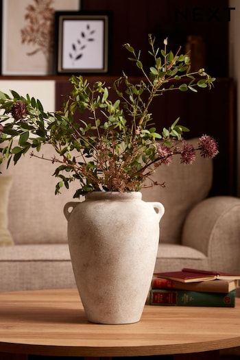 Natural Country Ceramic Lydford Textured Flower Vase (D41274) | £32