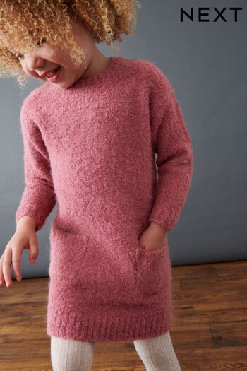 Pink Bouclé Jumper Dress (3mths-7yrs) (D41510) | £15 - £19