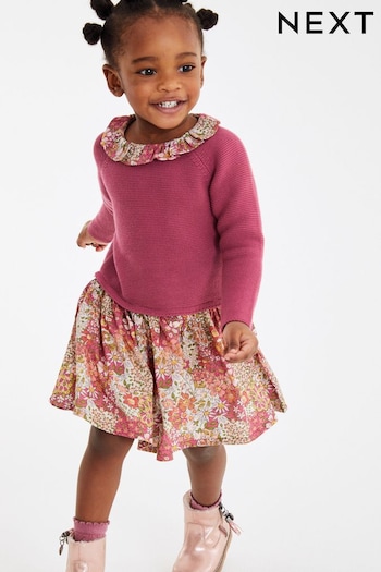 Pink Jumper Franchi Dress With Printed Skirt (3mths-7yrs) (D41516) | £20 - £24