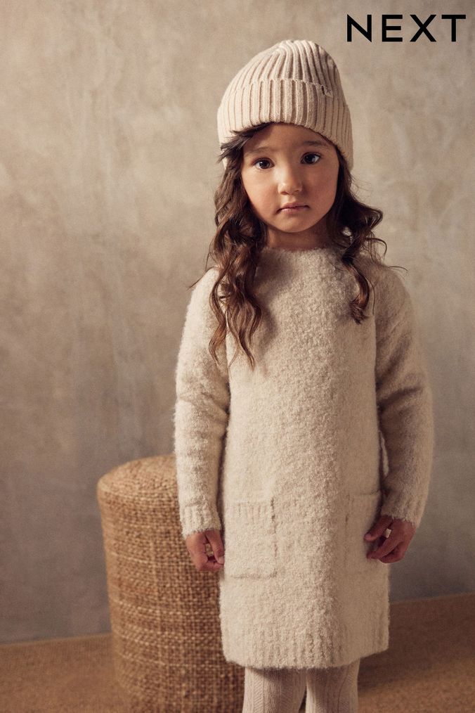 Girls cream store sweater dress