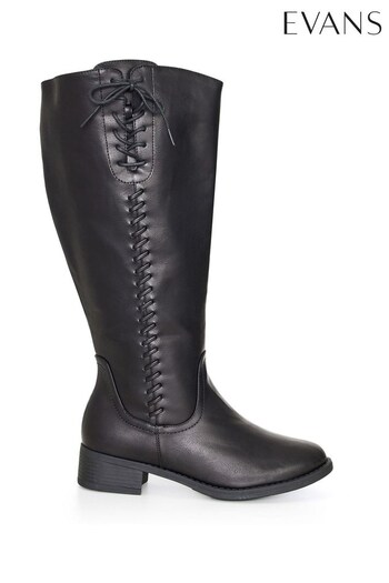 Evans Extra Wide Fit Leslie Tall Black Boots (D41697) | £72