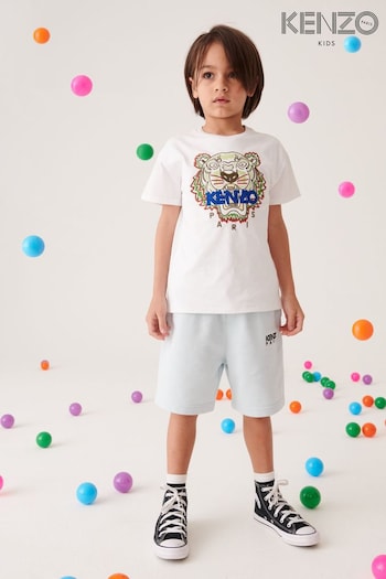 KENZO KIDS Tiger White Print Logo T-Shirt (D41709) | £63 - £81