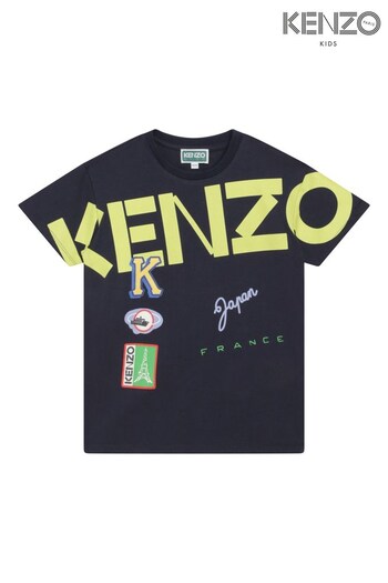KENZO KIDS Blue Graphic Logo T-Shirt (D41713) | £78 - £96
