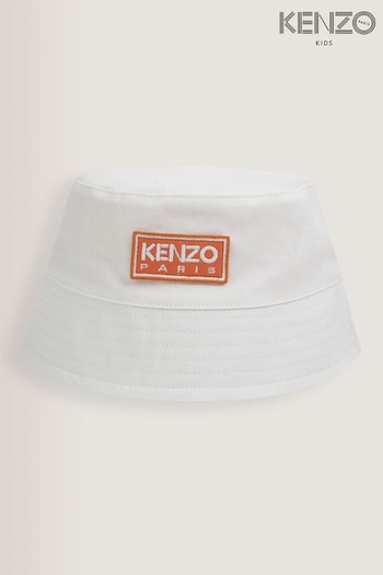 KENZO KIDS White Logo Bucket Hat (D41741) | £49 - £53