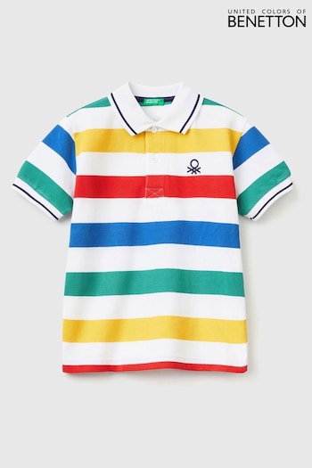 Benetton Boys Striped Logo Kids Polo Shirt (D41827) | £23