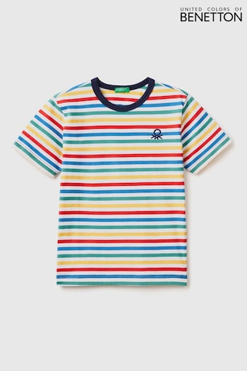 Benetton Boys Striped Logo T-Shirt (D41832) | £14