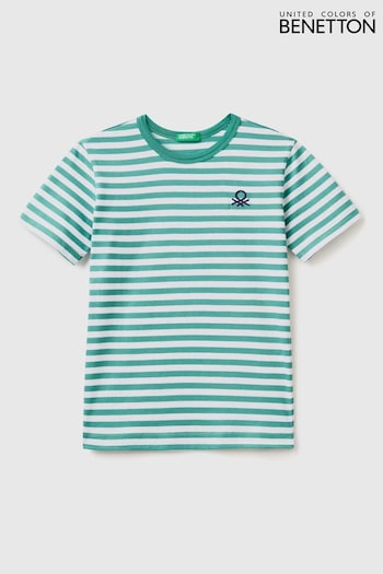 Benetton Boys Striped Logo T-Shirt (D41834) | £14