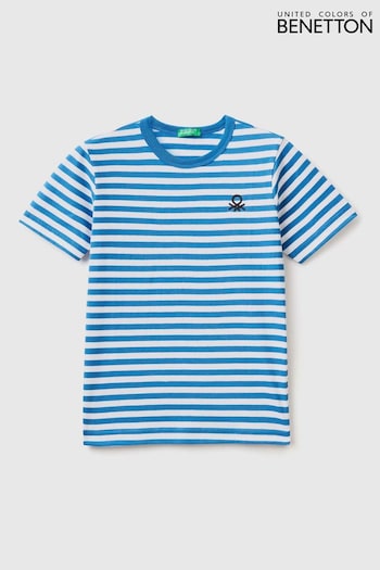 Benetton Boys Striped Logo T-Shirt (D41835) | £14