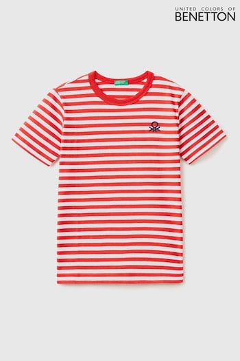 Benetton Boys Striped Logo T-Shirt (D41836) | £14