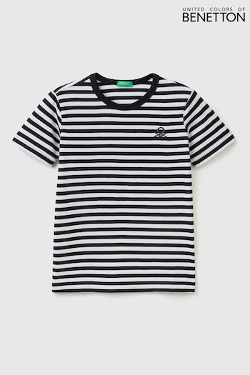 Benetton Boys Striped Logo T-Shirt (D41837) | £14