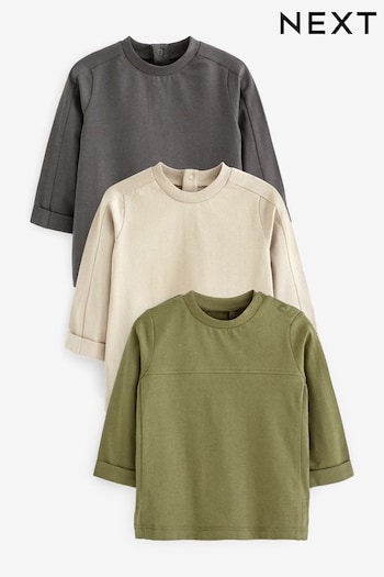 Monochrome Plain Sweatshirts Jersey T-Shirts 3 Pack (D41975) | £16 - £18