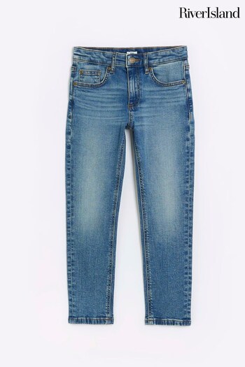 River Island Blue Boys Mid Wash Elm Skinny faux Jeans (D42025) | £18 - £26