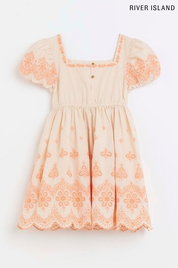 River Island Girls Pink Embroidered Smock Dress (D42032) | £32
