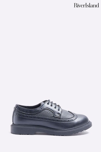 River Island Black Boys Brogue Shoes (D42045) | £25