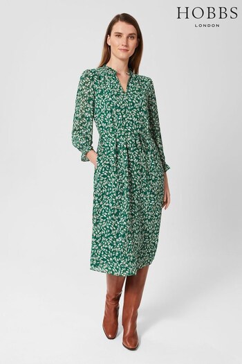 Hobbs Green Petite Flora Dress (D42095) | £139