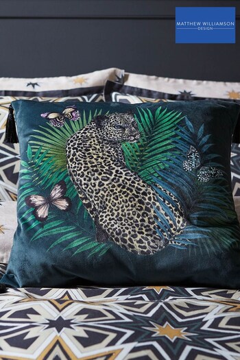 Matthew Williamson Green Leopard Cushion (D42143) | £50