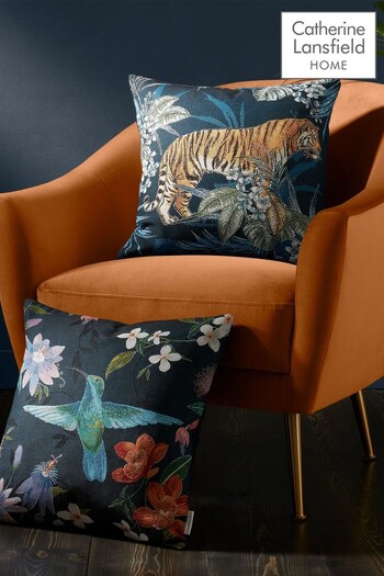 Catherine Lansfield Blue Hummingbird Garden Cushion (D42174) | £16