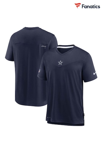 Nike Blue NFL Fanatics Dallas Cowboys Top Coach UV Short Sleeve T-Shirt (D42267) | £35