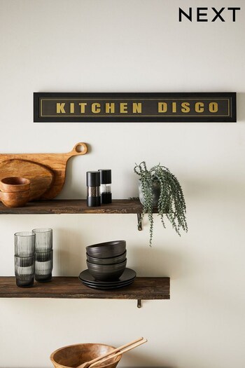 Black and Gold Kitchen Disco Over the Door Wall Art (D42385) | £15