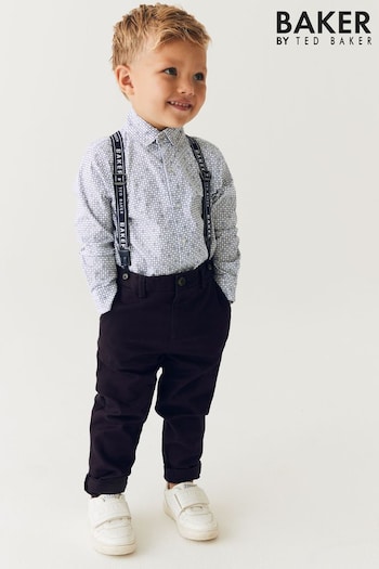 Baker by Ted Baker (3mths-6yrs) silk Shirt, Braces and Chino Set (D42452) | £46 - £50