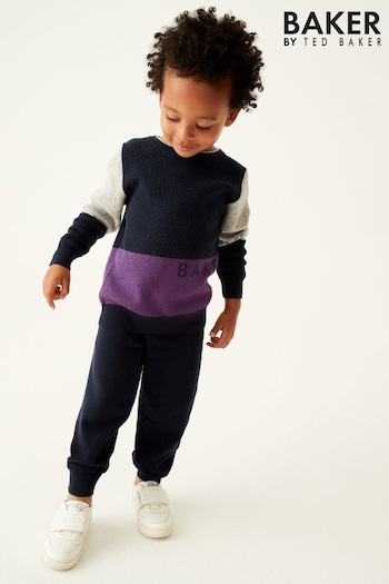 Baker by Ted Baker (0-6yrs) Navy Knitted Sweater and Joggers Set (D42462) | £38 - £42