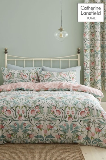 Catherine Lansfield Natural Clarence Floral Duvet Cover and Pillowcase Set (D42500) | £16 - £25