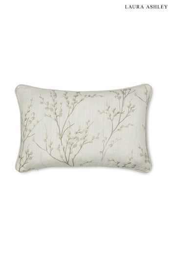 Laura Ashley Dove Grey Pussy Willow Feather Filled Cushion (D42571) | £45