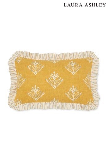 Laura Ashley Dijon Lady Fern Embroidered Feather Filled Cushion (D42575) | £60