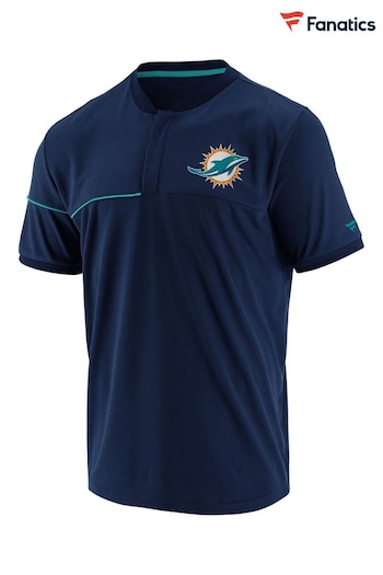 Fanatics NFL Miami Dolphins Blue Branded Prime Polo T-Shirt (D42597) | £35