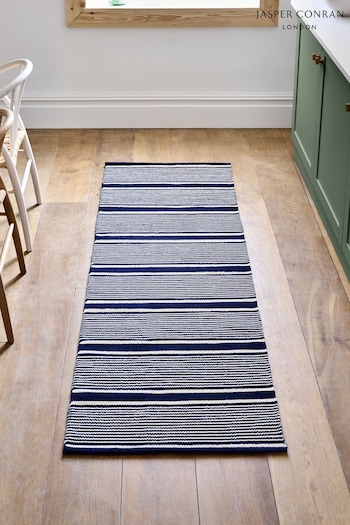 Jasper Conran London Navy Blue Stripe Wool Runner (D42609) | £130 - £150