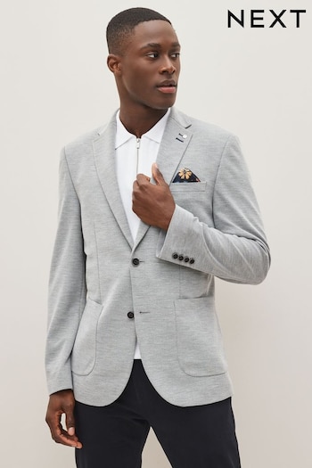 Grey Slim Textured Jersey Blazer (D42831) | £99