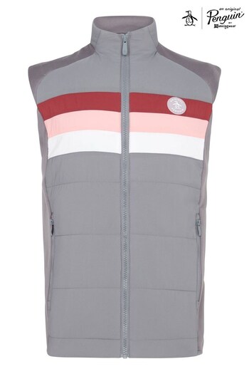 Original Penguin Grey Golf Insulated Mixed Media Vest (D43011) | £95