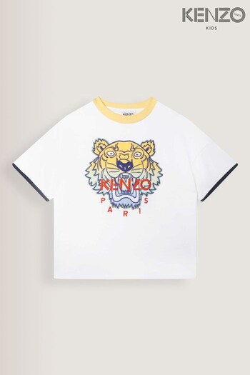 Kenzo White White Rainbow Tiger Print Logo T-Shirt (D43125) | £68 - £86
