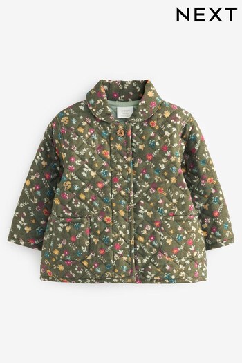 Green Floral Baby Quilted Jacket (0mths-2yrs) (D43135) | £20 - £22