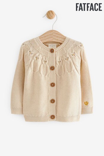 Fat Face Neutral Baby Owl Neck Cardigan (D43157) | £26 - £30