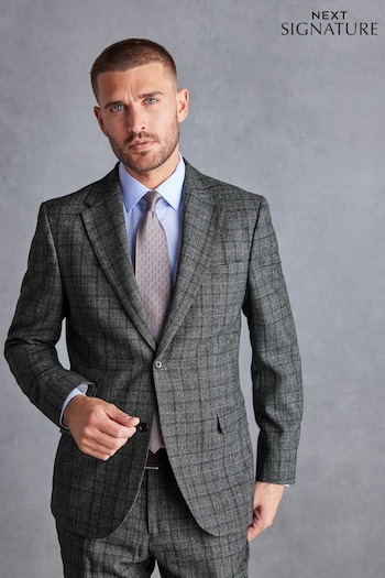 Grey Slim Fit Signature Check Suit (D43261) | £149