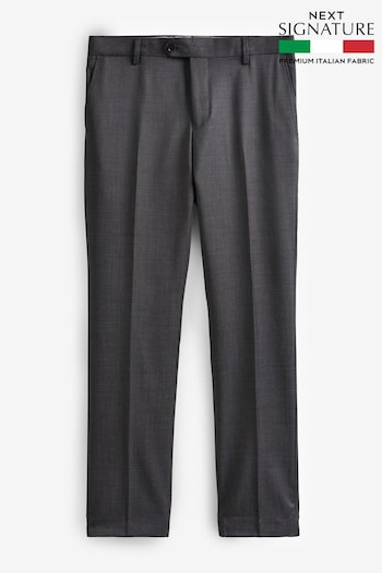 Grey Slim Fit Signature Zignone Italian Fabric Suit Trousers (D43298) | £120