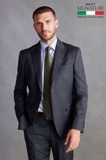 Blue Slim Fit Signature Zignone Italian Fabric Suit Jacket (D43299) | £229