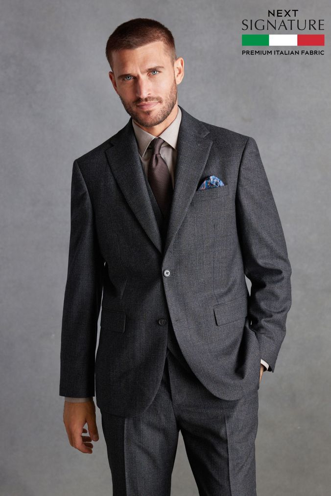 Grey coat cheap black pants suit