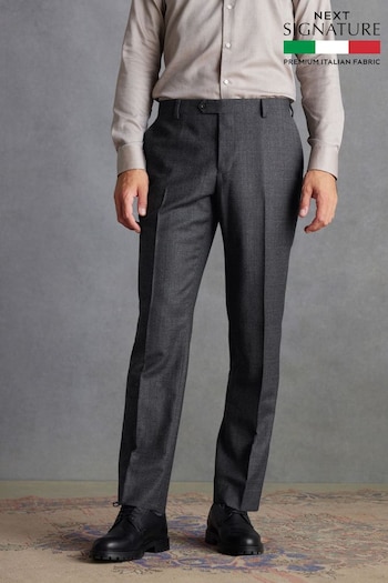 Charcoal Grey Regular Fit Signature TG Di Fabio Italian Fabric Check Suit Trousers socks (D43310) | £110