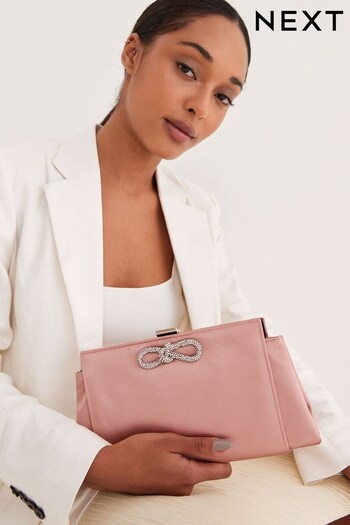 Light Pink Bow Detail Cross-Body Bag (D43327) | £28