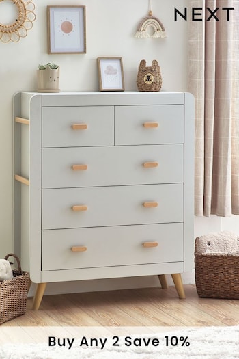 Grey Alix Kids 5 Drawer Chest of Drawers (D43339) | £425