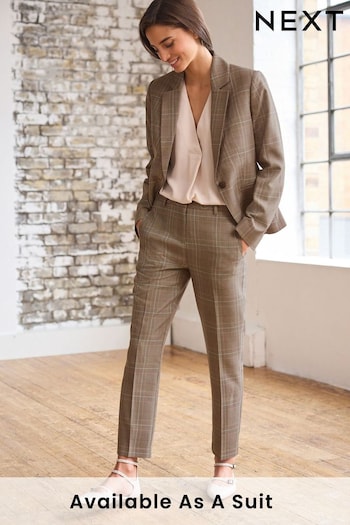 Natural Check Tailored Slim Trousers (D43398) | £28