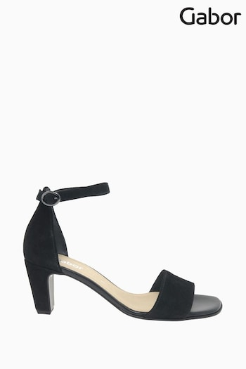 Gabor Unicorn Black Suede Strap Sandals (D43423) | £95