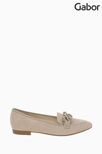 Gabor Natural Carol Desert Suede Ballerina 120mm Shoes (D43429) | £95