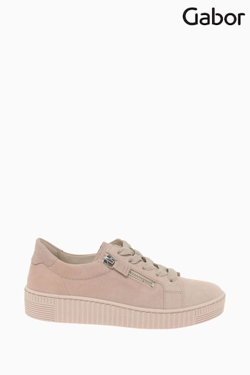 Gabor Pink Wisdom Rouge Suede Trainers (D43435) | £95